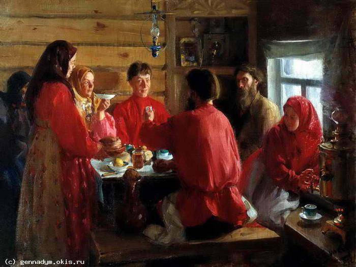 Чаепитие в крестьянской избе (1902)